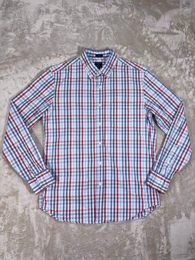 J.Crew Men's Button Down Shirt Long Sleeve Cotton Slim Plaid - Size Medium